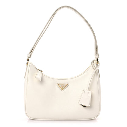 Prada Saffiano Lux Mini Re-Edition Shoulder Bag White 1 of 9