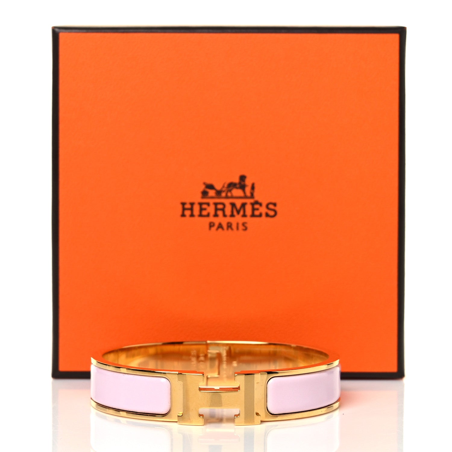 Hermes Enamel Narrow Clic Clac H Bracelet GM Rose Dragee 5 of 5