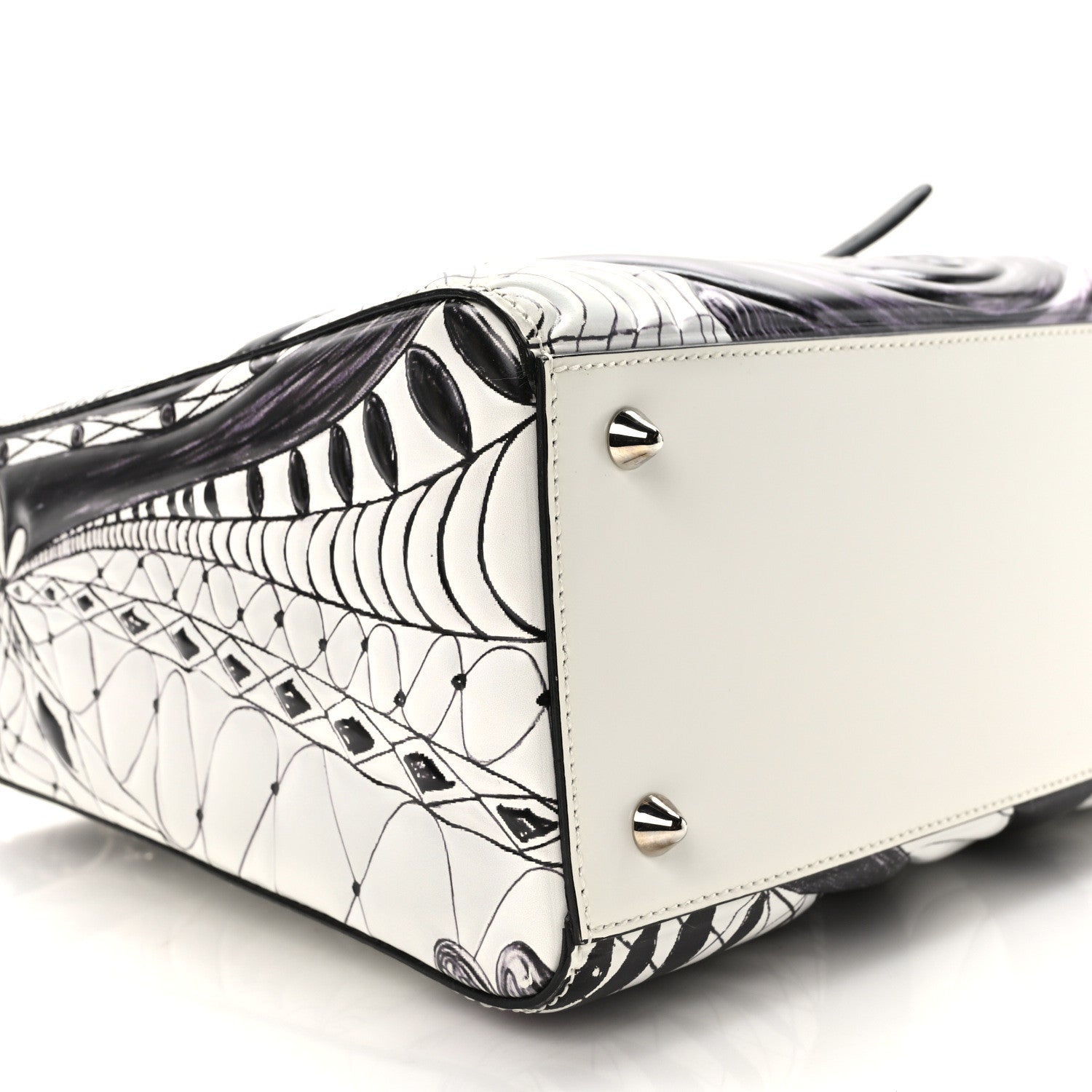 Christian Dior Calfskin Quilted Jack Pierson Art Lady Dior White Black Multicolor 7 of 8