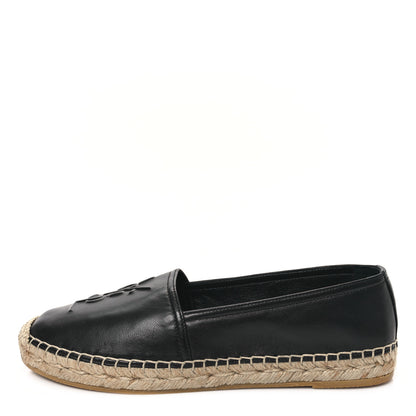 Saint Laurent Lambskin Monogram Espadrilles 38 Black 1 of 9