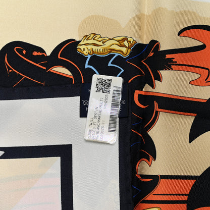 Hermes Silk Brides Et Destin Scarf 90 White Marine Multicolor 3 of 5
