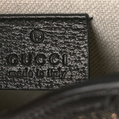 Gucci Jacquard Black Denim GG Monogram Textured Dollar Calfskin Mini Horsebit 1955 Crossbody Bag Black Ivory 6 of 9