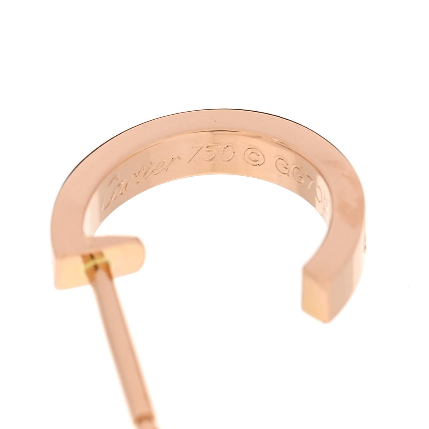 18K Pink Gold Small LOVE Hoop Earrings
