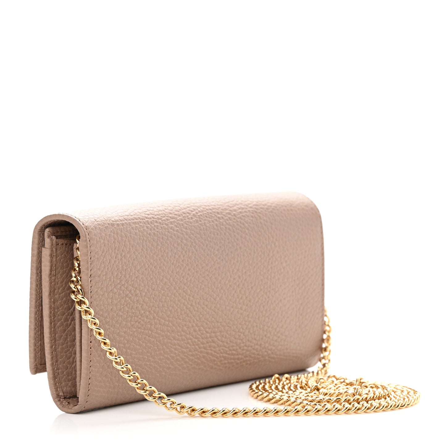 Dollar Calfskin Petite GG Marmont Wallet Chain Bag Porcelain Rose