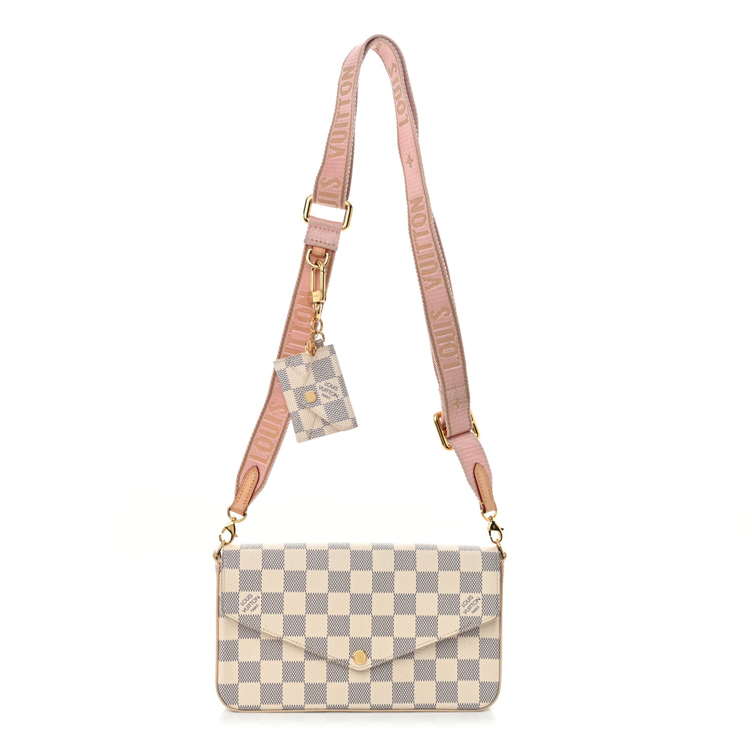 Louis Vuitton Damier Azur Felicie Strap & Go Rose Ballerine 1 of 13