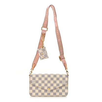 Louis Vuitton Damier Azur Felicie Strap & Go Rose Ballerine 1 of 13