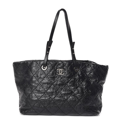 Chanel Glazed Calfskin Large On The Road Tote Black 1 of 10