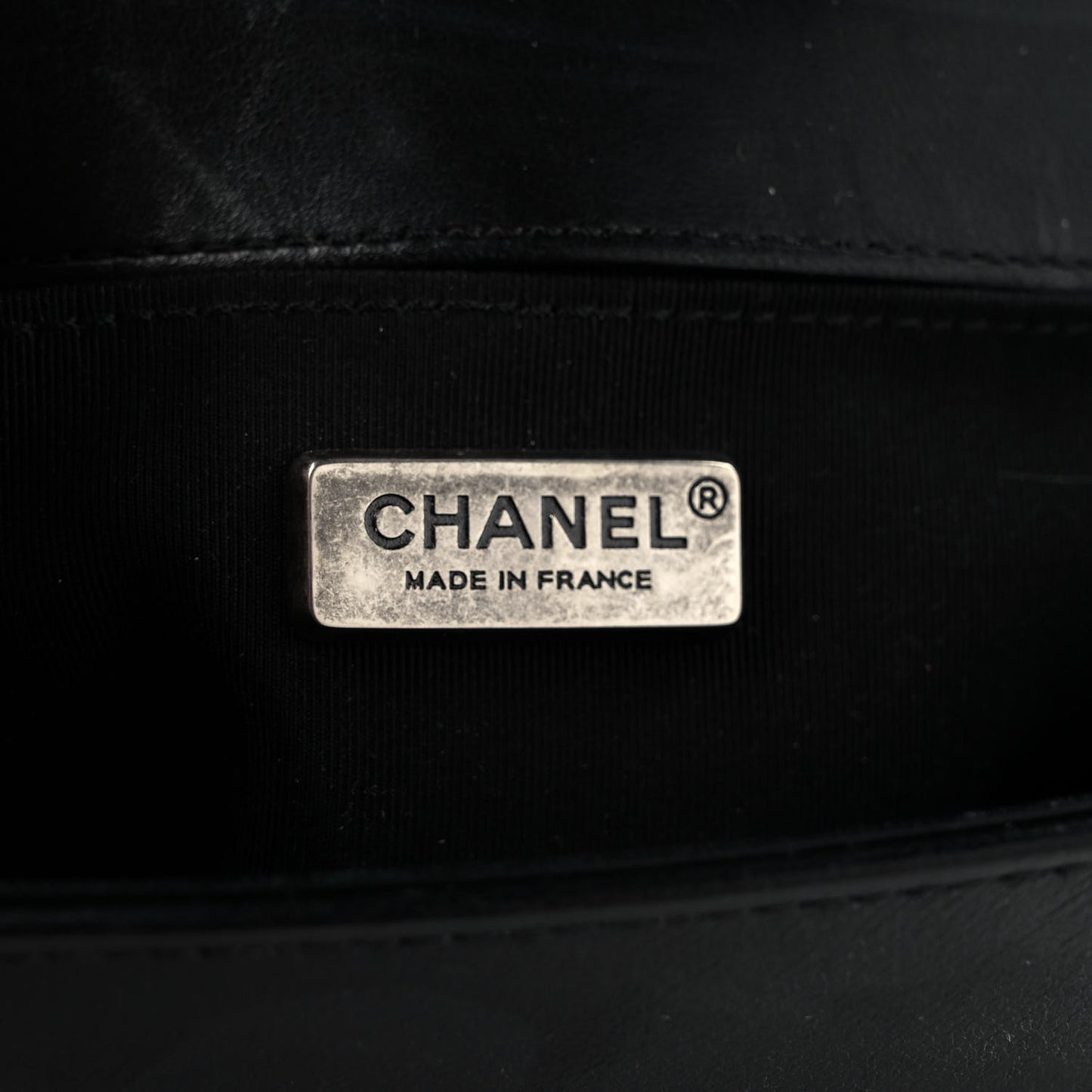 Calfskin Crystal Studded Small Studded Boy Flap Black
