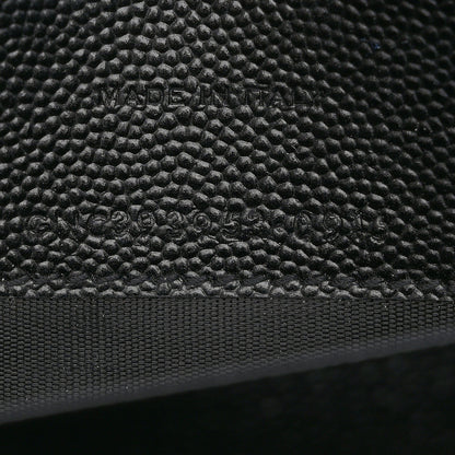 Saint Laurent Grain De Poudre Matelasse Chevron Monogram Envelope Chain Wallet Black 8 of 11