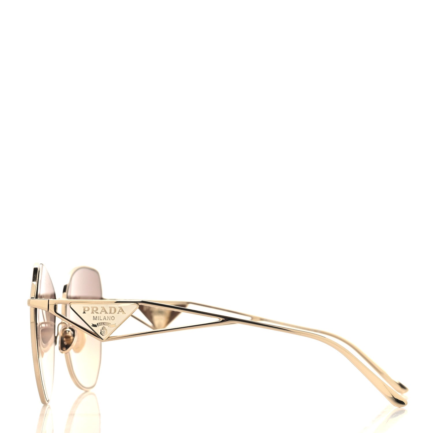Prada Metal Symbole Triangle Logo Sunglasses SPR57Y Anthracite Gray Cammeo Beige 3 of 8