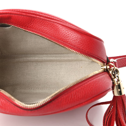 Gucci Pebbled Calfskin Small Soho Disco Bag Tabasco Red 5 of 11