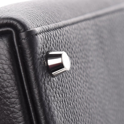 Hermes Togo Horseshoe Kelly Retourne 25 Black Magnolia 40 of 41