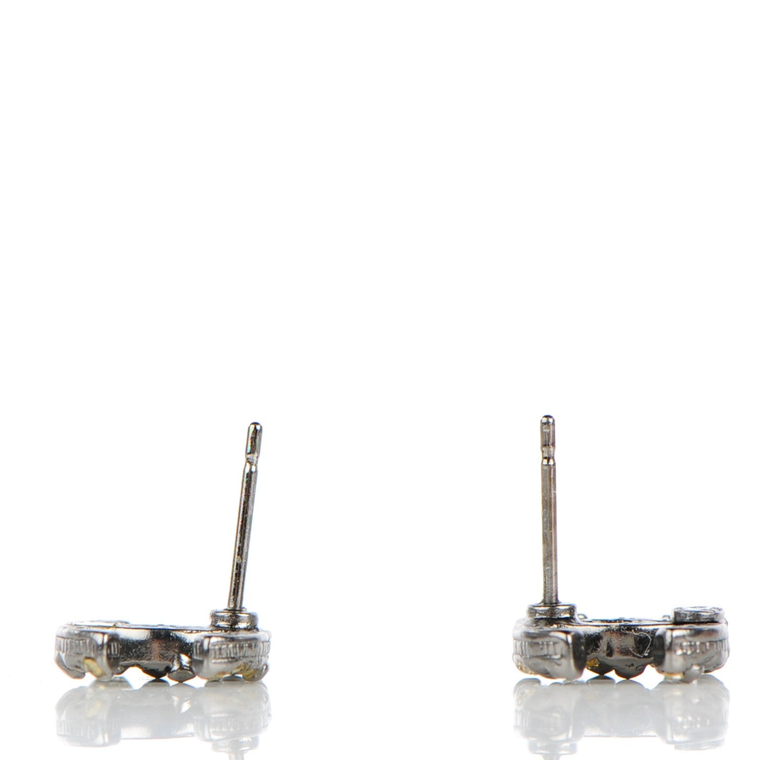 Chanel Crystal CC Earrings Silver 3 of 7