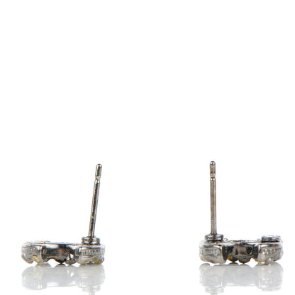 Chanel Crystal CC Earrings Silver 3 of 7