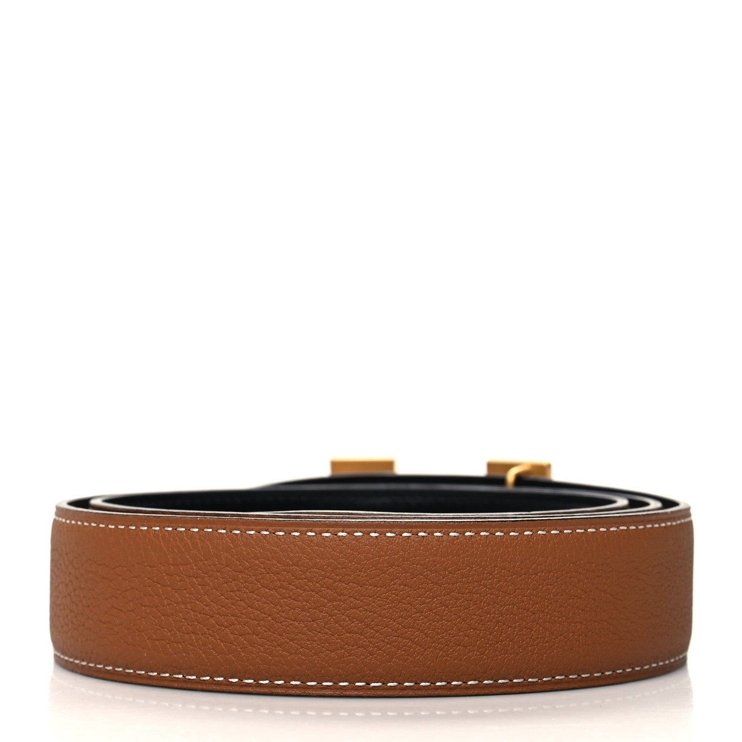 Hermes Togo Box 32mm H Belt 90 36 Black Gold 2 of 5