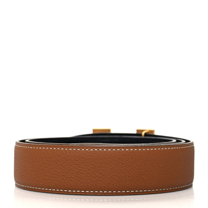 Hermes Togo Box 32mm H Belt 90 36 Black Gold 2 of 5