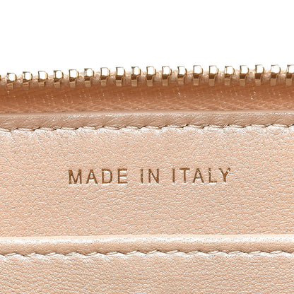 Chanel Lambskin Zip Around Large Gusset Wallet With Pearl Chain Light Beige 7 of 8