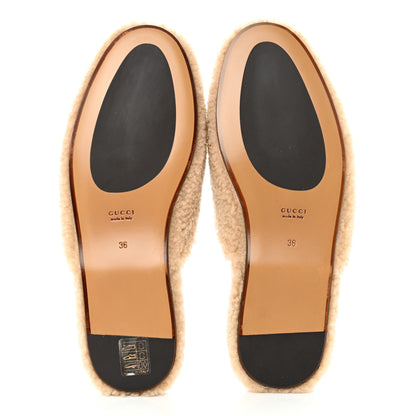 Gucci Shearling Interlocking G Womens Eileen Slippers 36 Butterscotch Cocoa 5 of 9