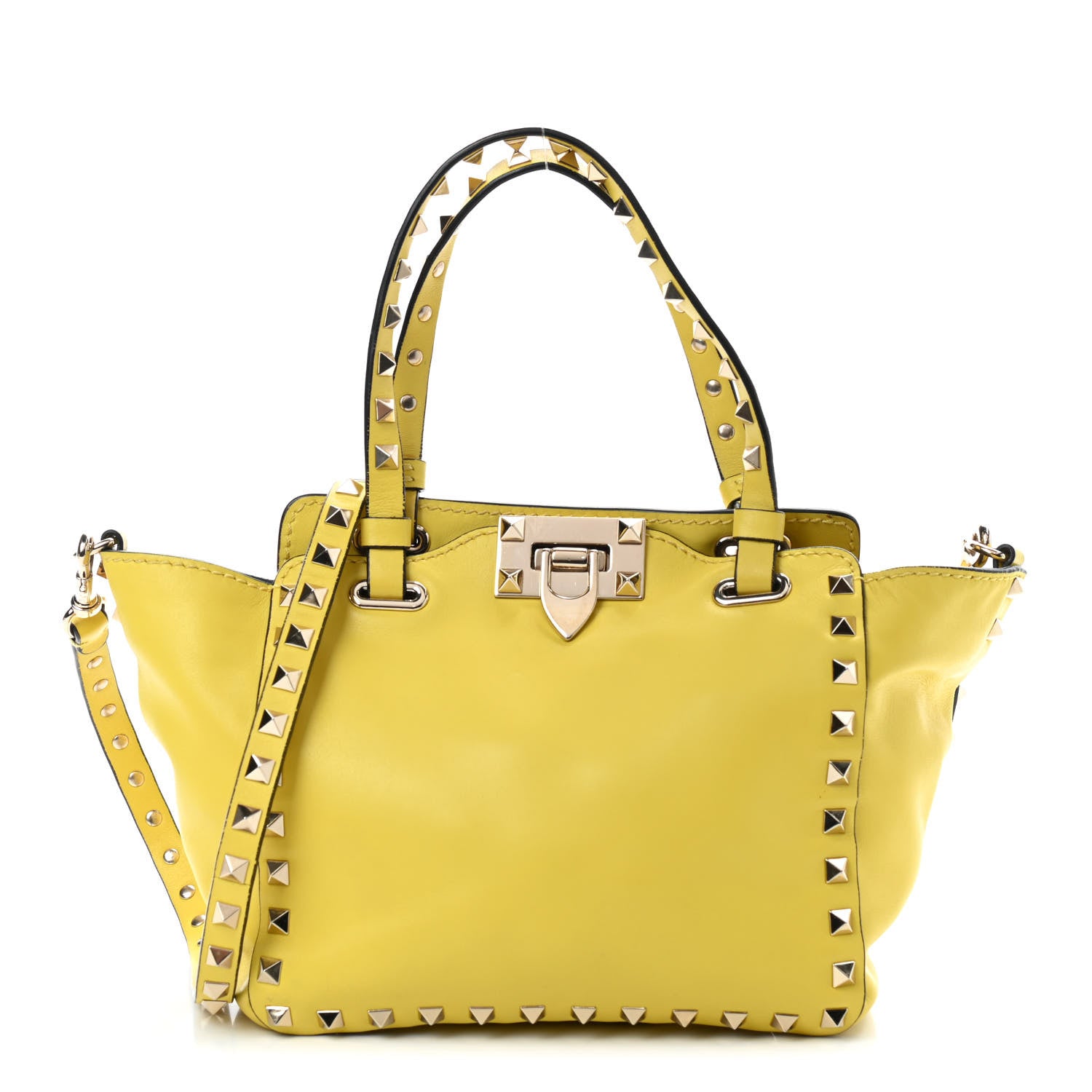 Valentino Garavani Vitello Mini Rockstud Tote Water Yellow 1 of 13