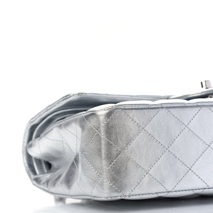 Chanel Metallic Lambskin Quilted Medium Double Flap Silver 8 of 15