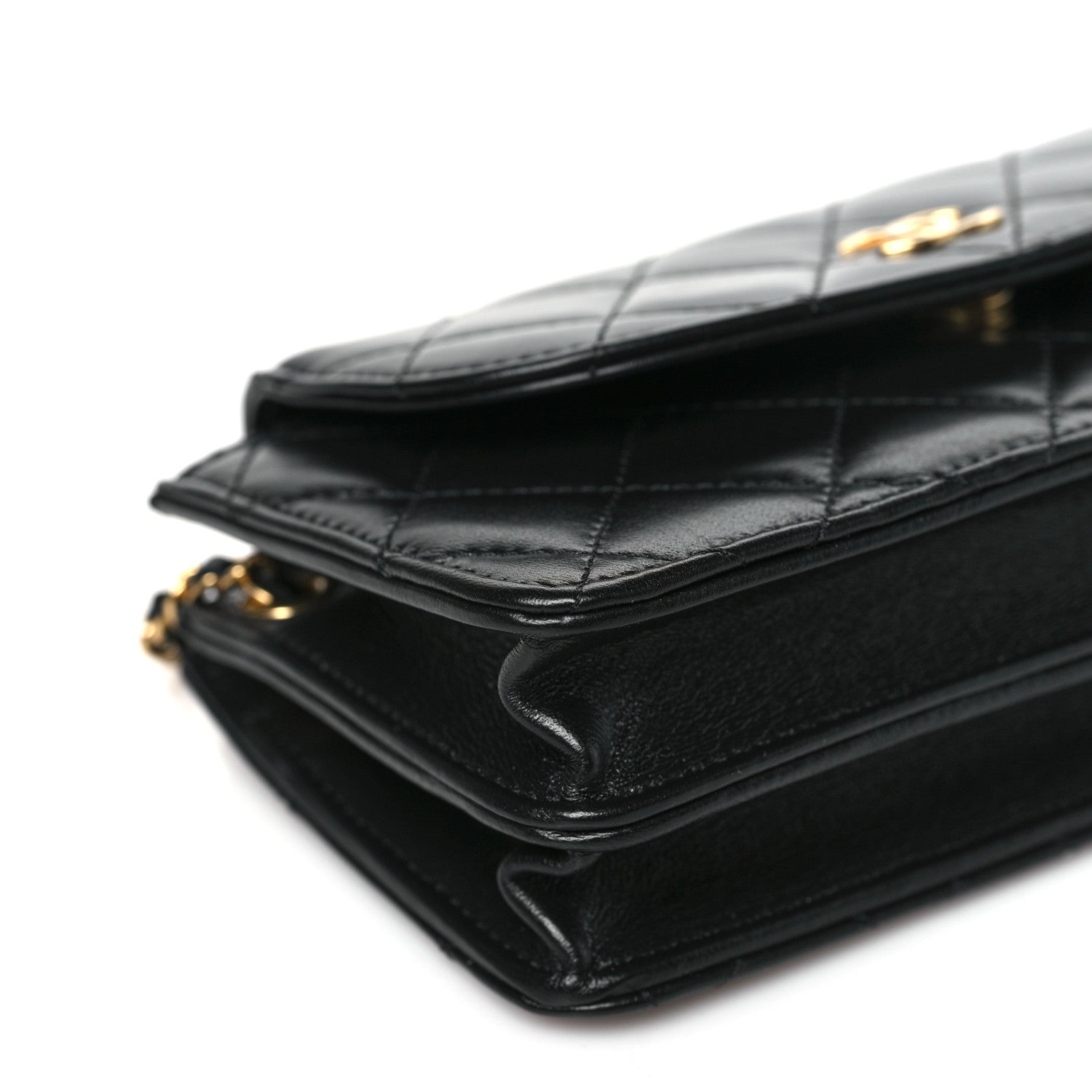 Chanel Lambskin Quilted Phone Holder Flap Black 9 of 10