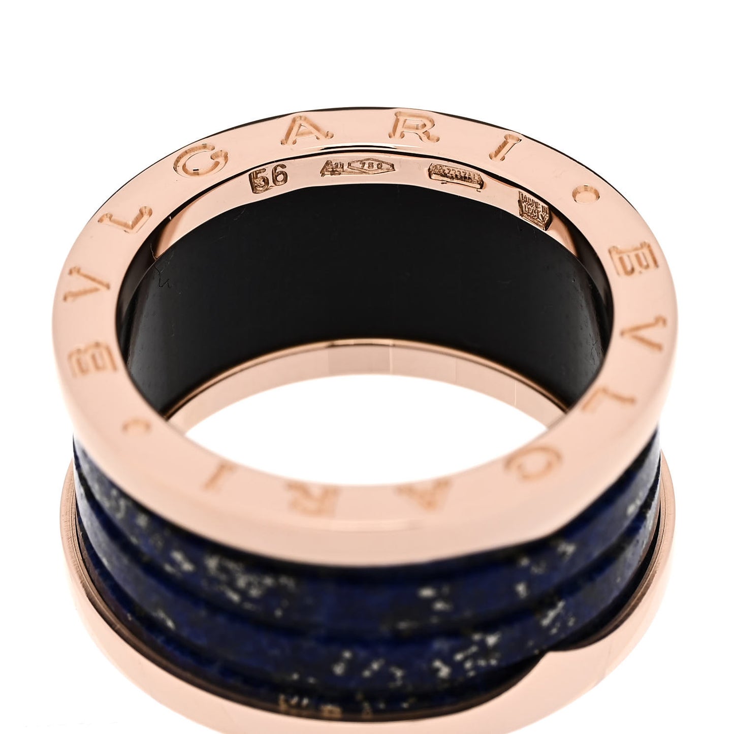 18K Rose Gold Lapis Lazuli B.Zero1 Four-Band Ring 56 7.5