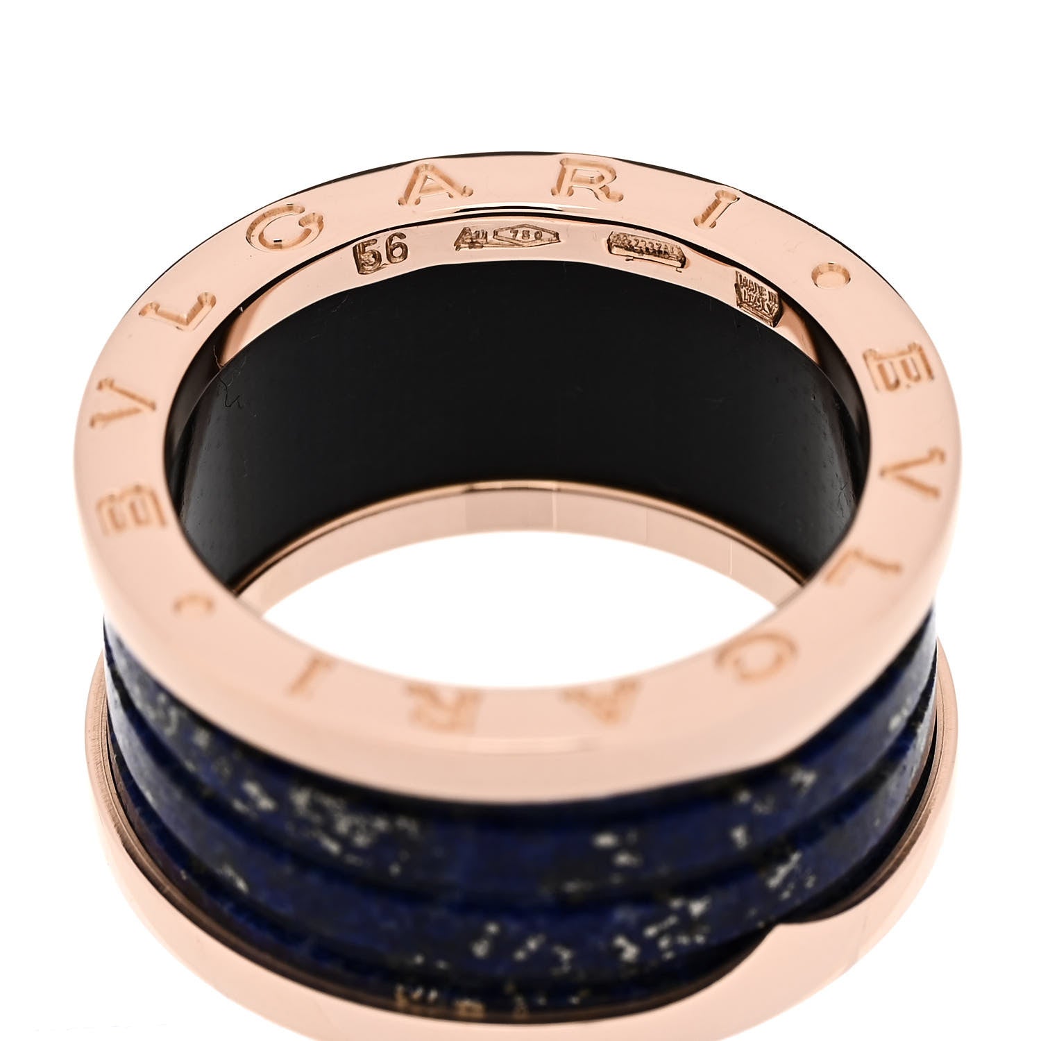 Bulgari 18K Rose Gold Lapis Lazuli B.Zero1 Four-Band Ring 56 7.5 4 of 7