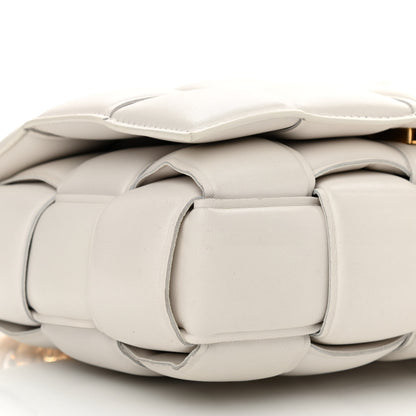 Bottega Veneta Lambskin Maxi Intreccio Padded Chain Cassette Crossbody Bag White 8 of 11