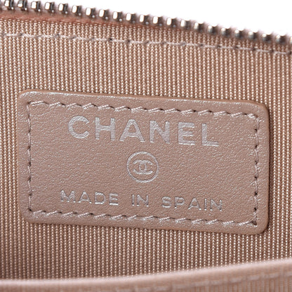Chanel Metallic Caviar Chevron Quilted Zip Around Coin Purse Light Gold 6 of 7