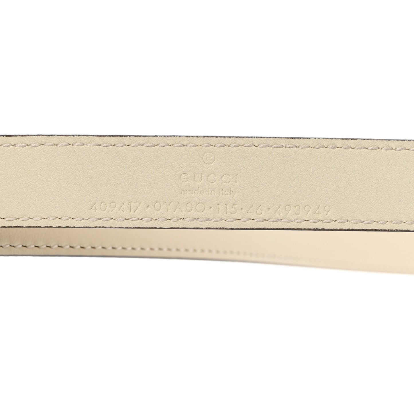 Plutone Calfskin Double G 20mm Belt 115 46 Mystic White