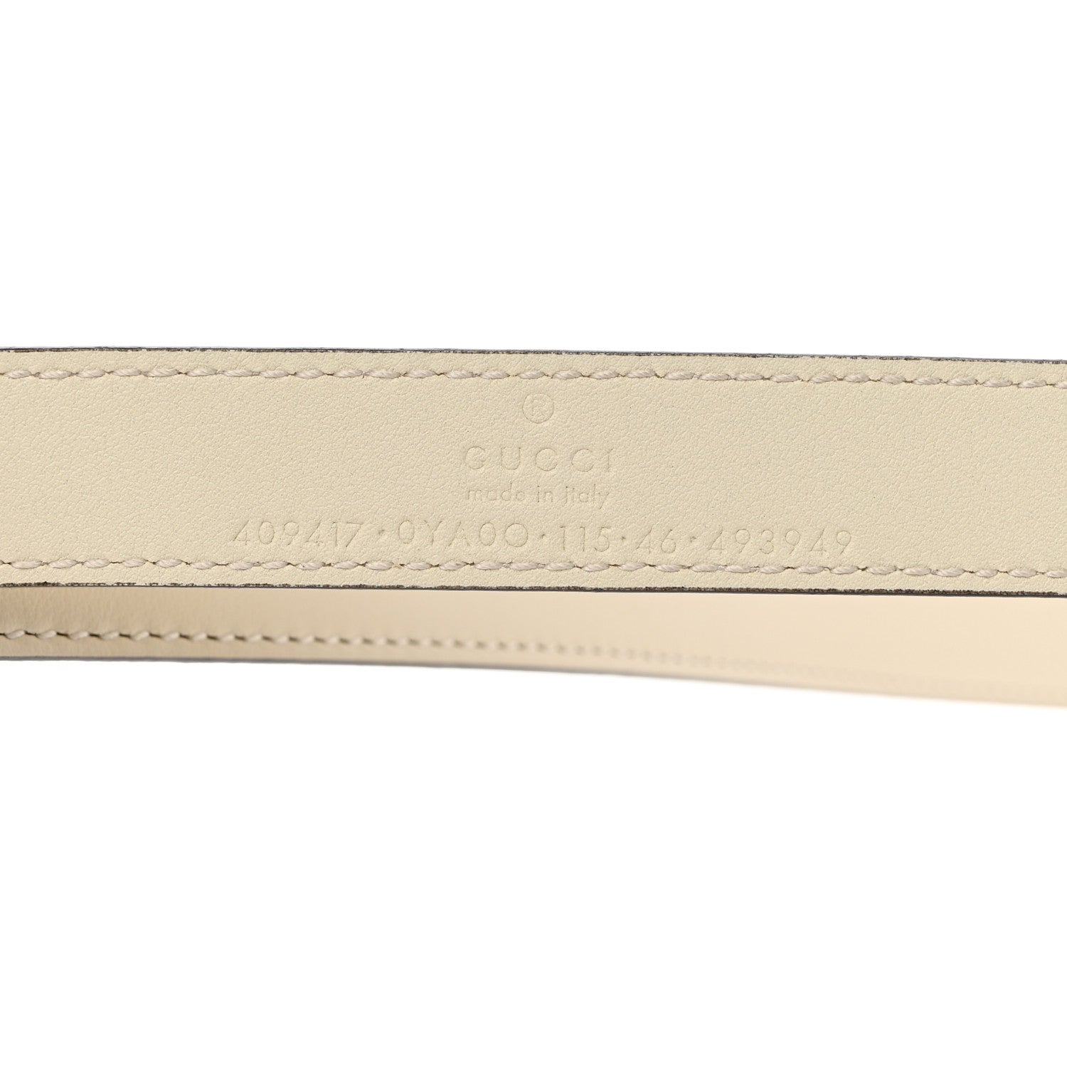 Gucci Plutone Calfskin Double G 20mm Belt 115 46 Mystic White 3 of 6