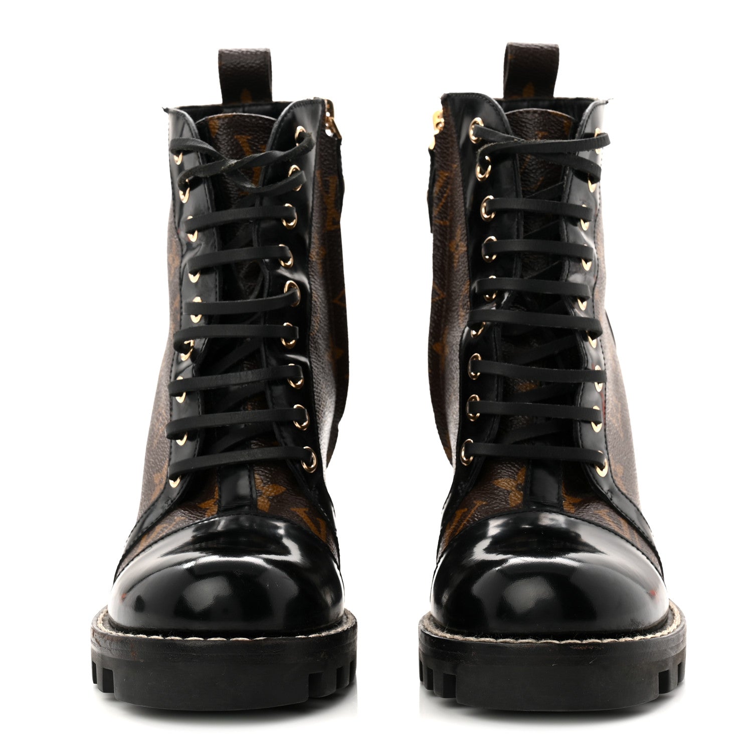 Louis Vuitton Patent Calfskin Monogram Star Trail Ankle Boots 37.5 Black 3 of 9