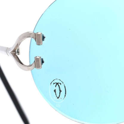 Cartier Rimless C-Decor Round Sunglasses Blue 7 of 7