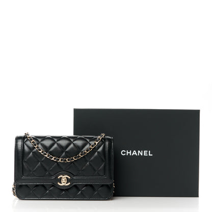 Chanel Lambskin Quilted CC Wallet On Chain WOC Black 12 of 12