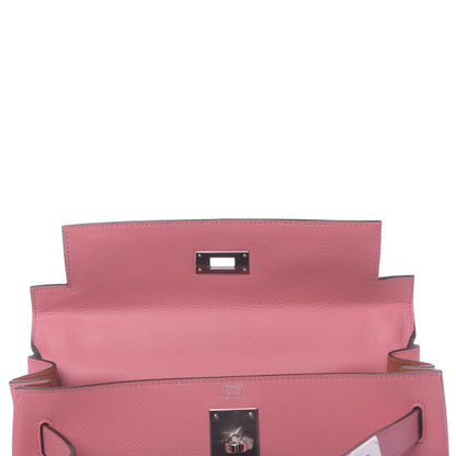 Hermes Evercolor Verso Kelly Retourne 28 Rose D'ete Terre Battue 19 of 42