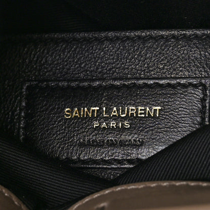 Saint Laurent Suede Calfskin Small Grace Fringed Hobo Bag Dusty Grey 7 of 9