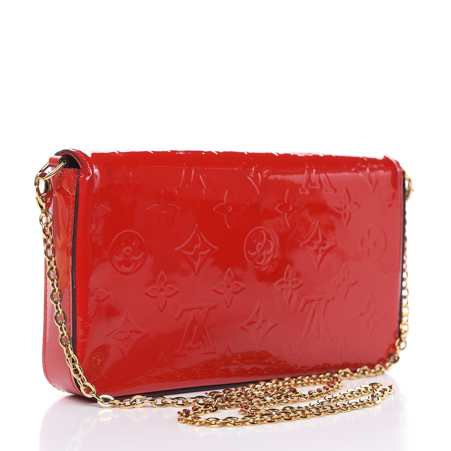 Louis Vuitton Vernis Felicie Pochette Chain Wallet Cherry 3 of 10