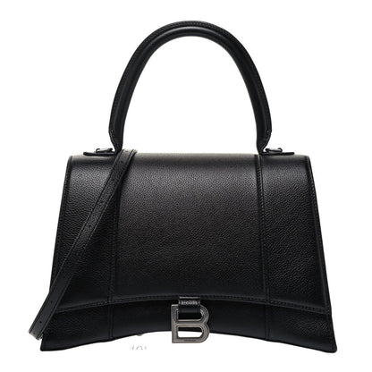Balenciaga Grained Calfskin Medium Hourglass Top Handle Bag Black 1 of 9