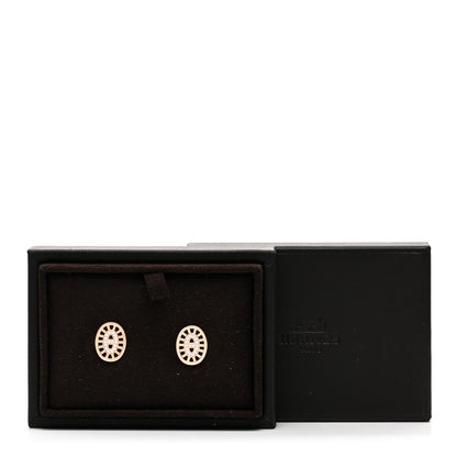 Hermes 18K Rose Gold Diamond Chaine d'Ancre Divine Stud Earrings 5 of 5