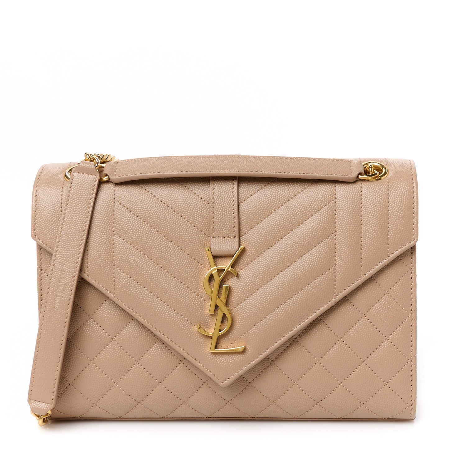 Grain De Poudre Textured Mixed Matelasse Triquilt Medium Monogram Satchel New Nude