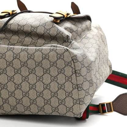 Gucci Soft GG Supreme Monogram Neo Vintage Double Buckle Backpack Beige New Acero Crop 9 of 9