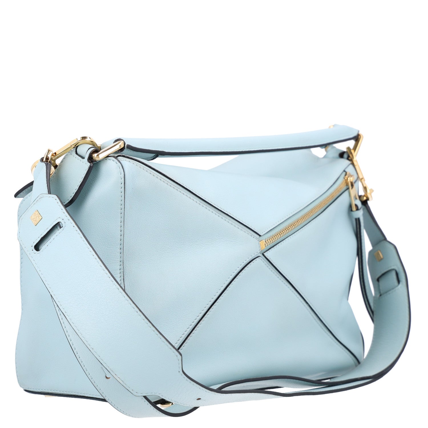 Loewe Calfskin Medium Puzzle Bag Light Blue 3 of 10