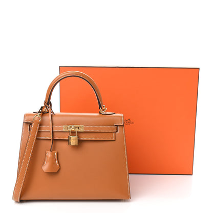 Hermes Veau Butler Kelly Sellier 25 Natural Sable 12 of 12