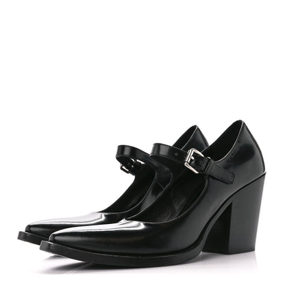 Prada Spazzolato Mary Jane 90mm Pumps 39 Black 3 of 9