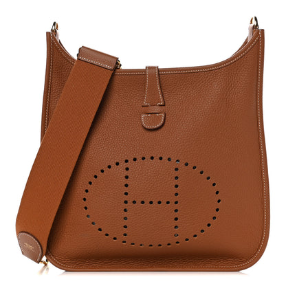 Hermes Taurillon Clemence Evelyne III PM Gold 1 of 10