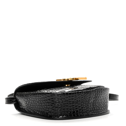 Saint Laurent Crocodile Embossed Calfskin Small Kaia Satchel Black 4 of 9