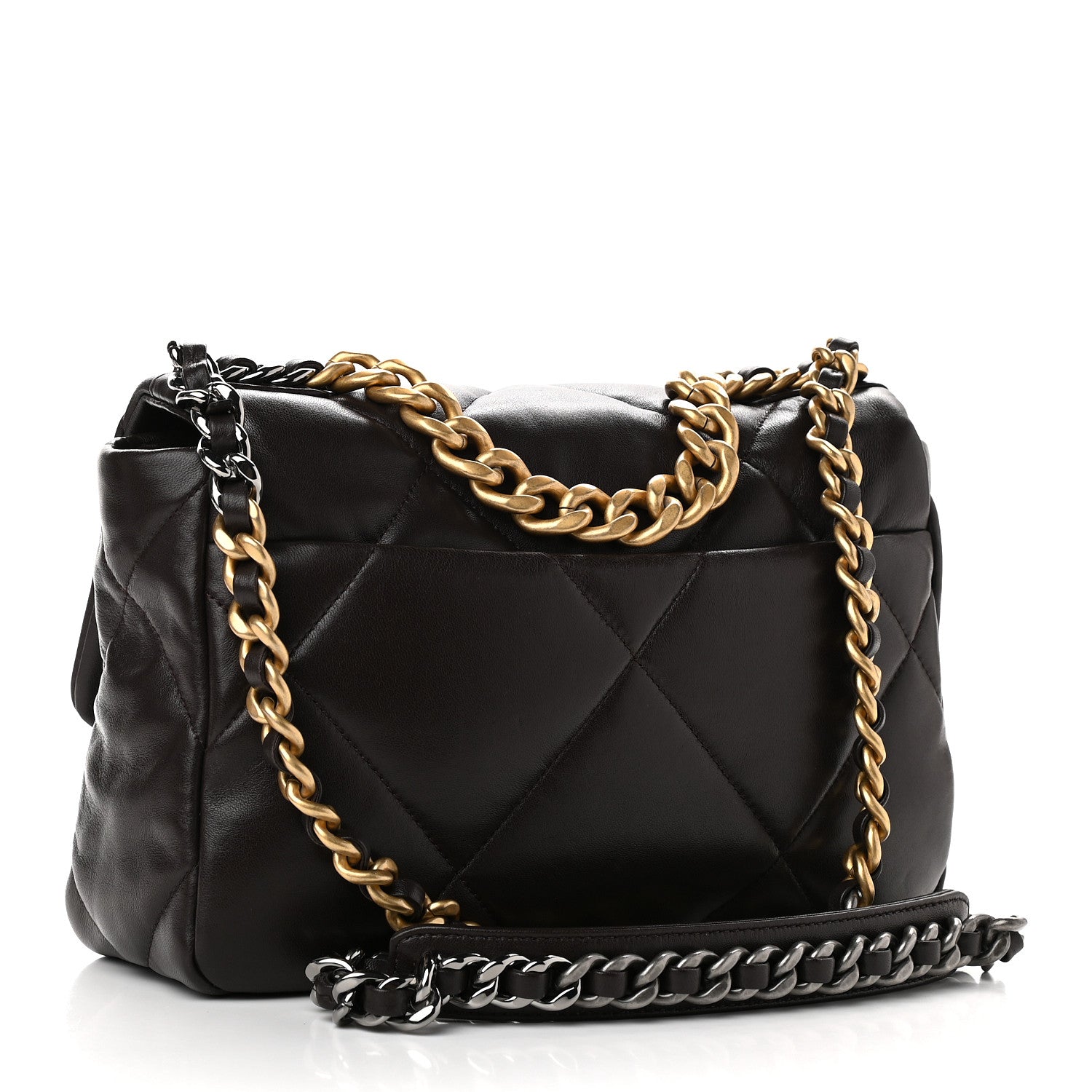 Chanel Lambskin Quilted Medium Chanel 19 Flap Dark Brown 3 of 9