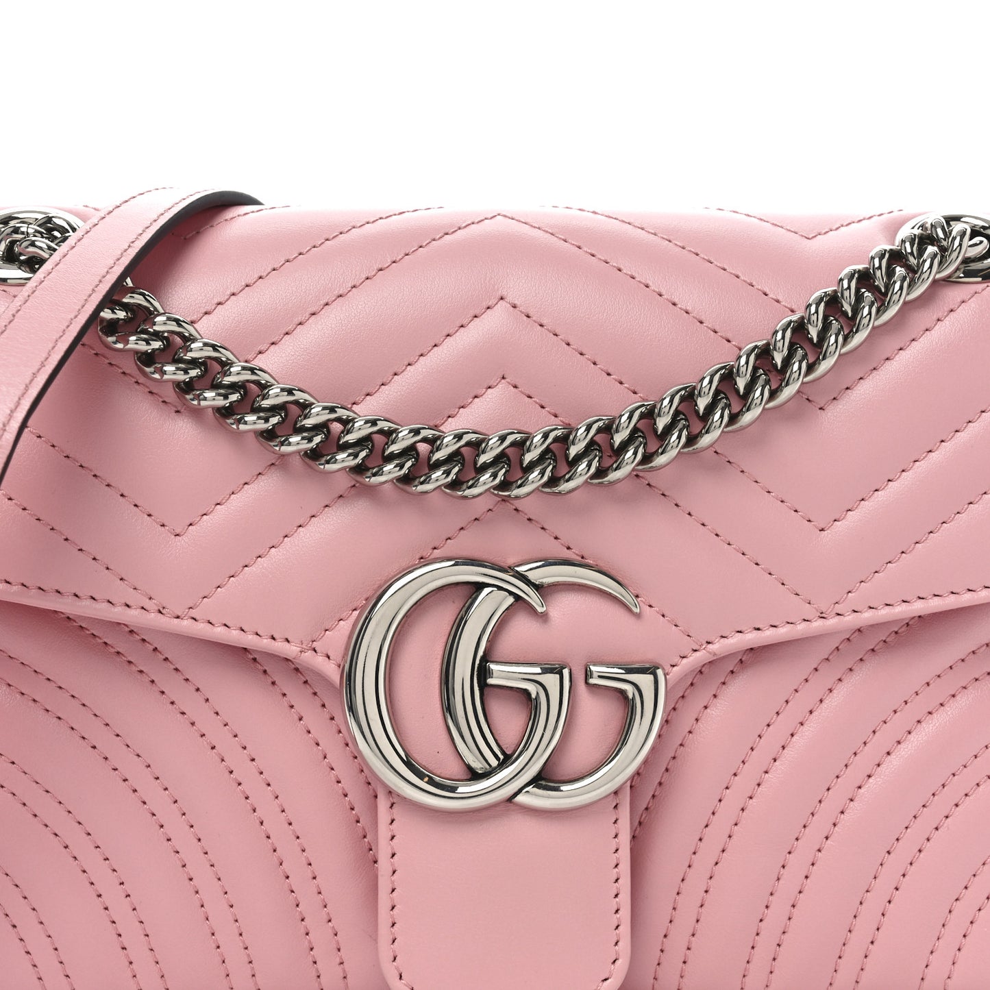 Calfskin Matelasse Small GG Marmont Shoulder Bag Wild Rose