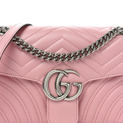 Gucci Calfskin Matelasse Small GG Marmont Shoulder Bag Wild Rose 8 of 10