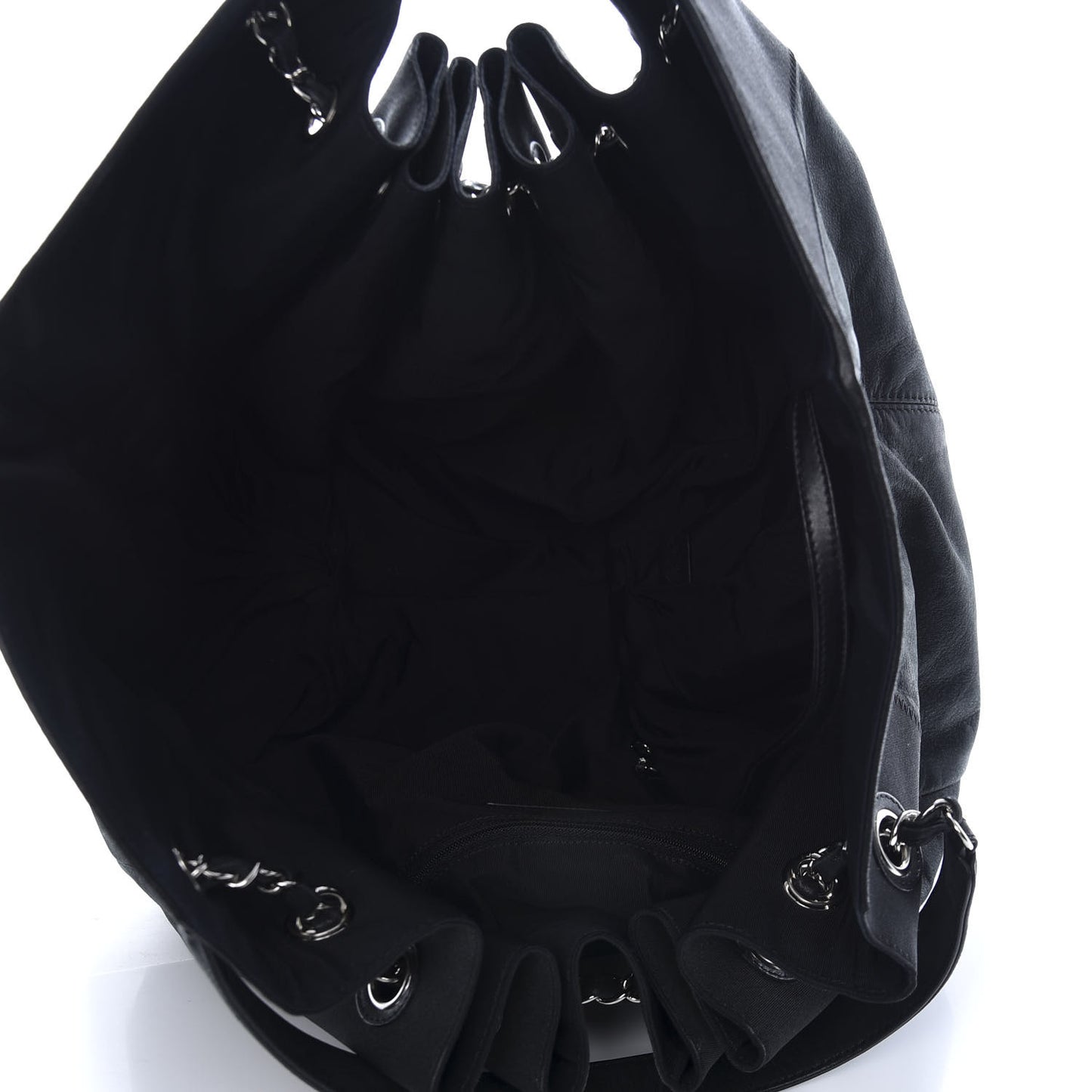 Iridescent Calfskin Large Stretch Spirit Cabas Black